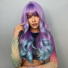 Synthetic Long Wavy Purple + Blue Ombre Wig - HairNjoy