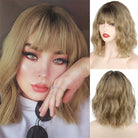 Wavy Light Brown Short Synthetic Wigs - HairNjoy