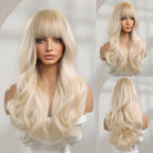 Wavy Long with Bangs Synthetic Wig - HairNjoy