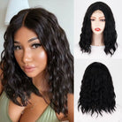 Wavy Natural Black Short Synthetic Wigs - HairNjoy