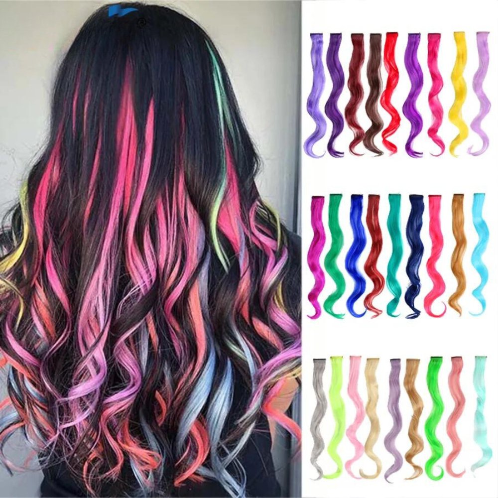 Wavy One Clip In Rainbow Hair Extension - HairNjoy