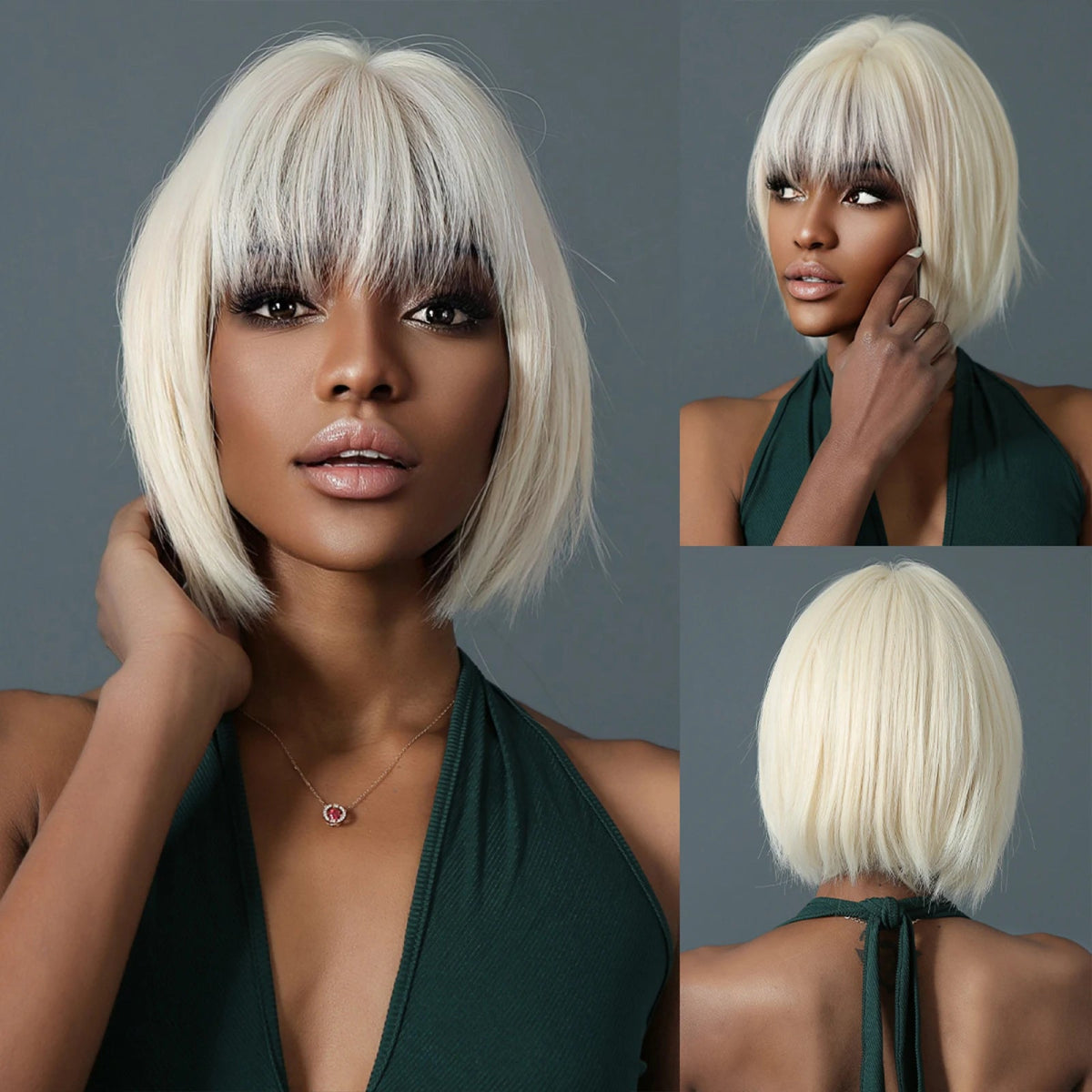 White Blonde Synthetic Short Wigs - HairNjoy